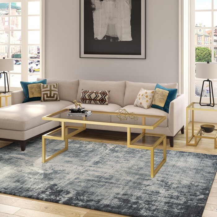 Grey and deals gold coffee table