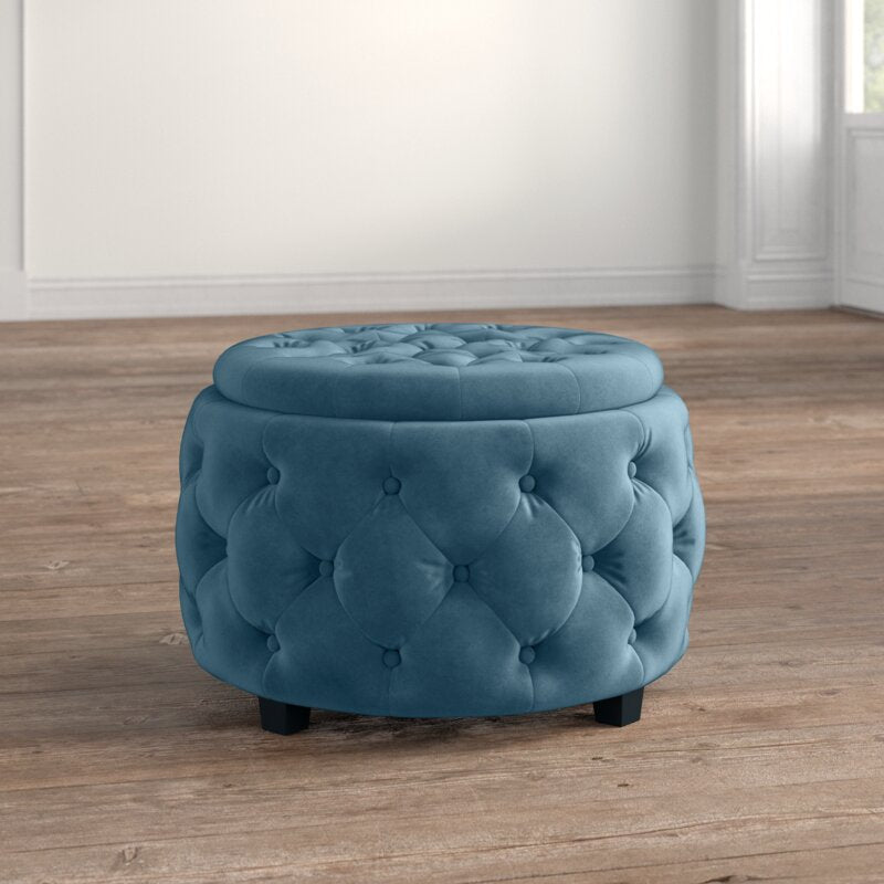 Round velvet storage deals ottoman