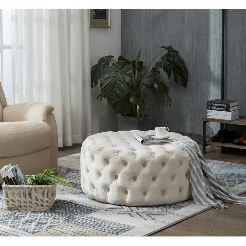 Round shop gray ottoman