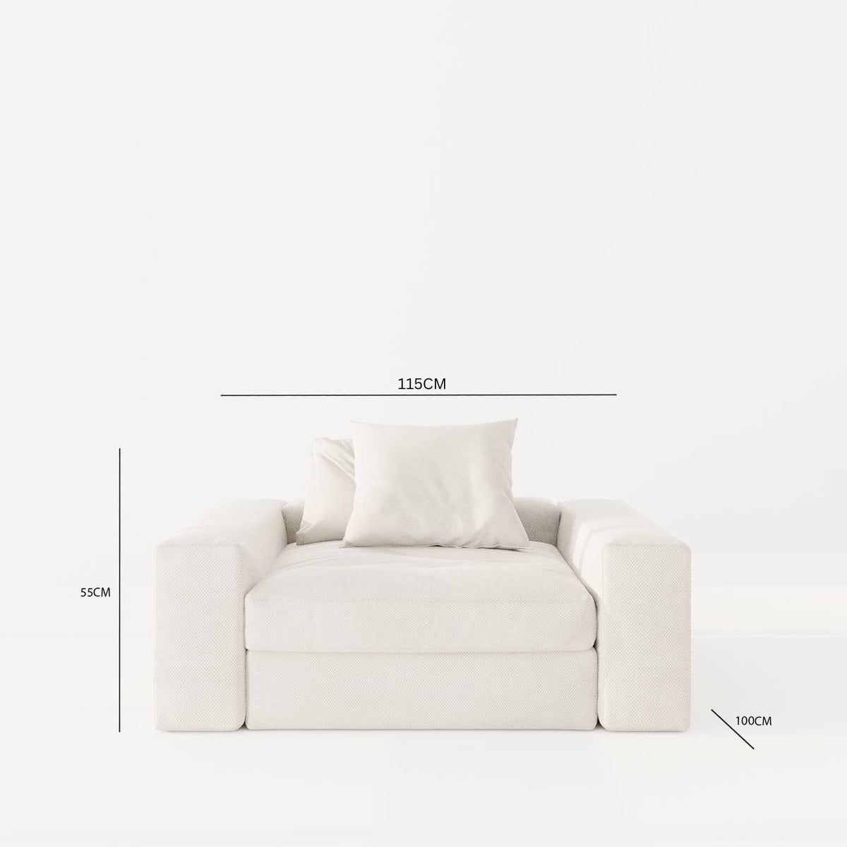 Nolla Armchair / White Cotton-Blend