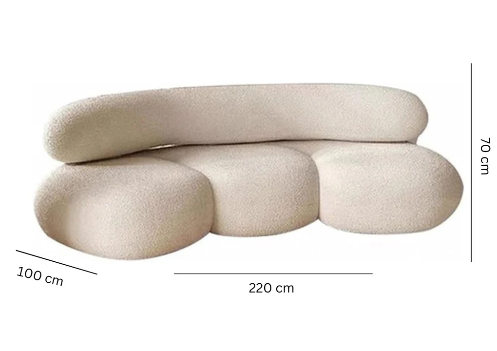 Hove Curved Sofa / Wool Fleece