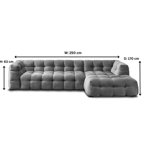 Veyron L-Shape Sofa / Cotton Velvet