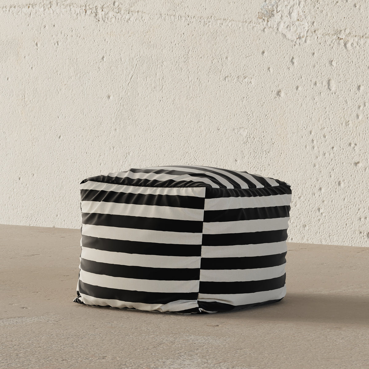 Zebra Pouf (Black)