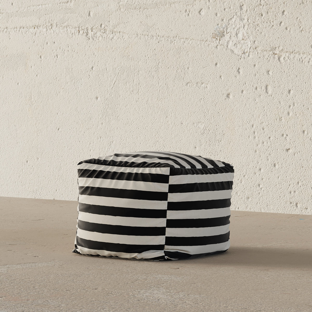 Zebra Pouf (Black)