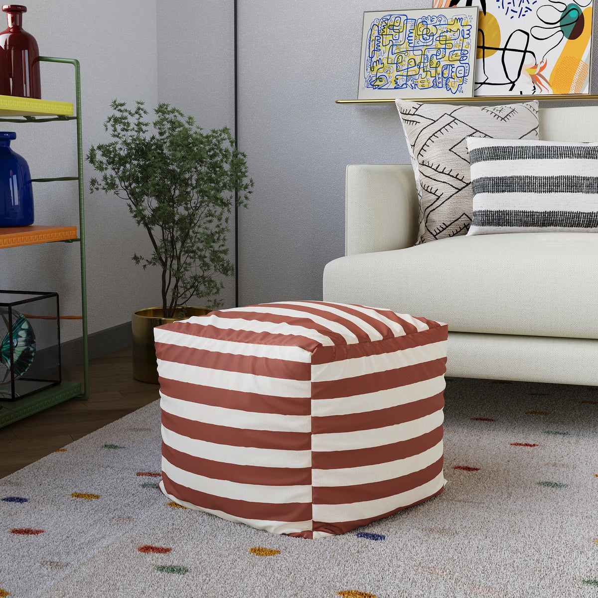 Zebra Pouf (Cookie Brown)