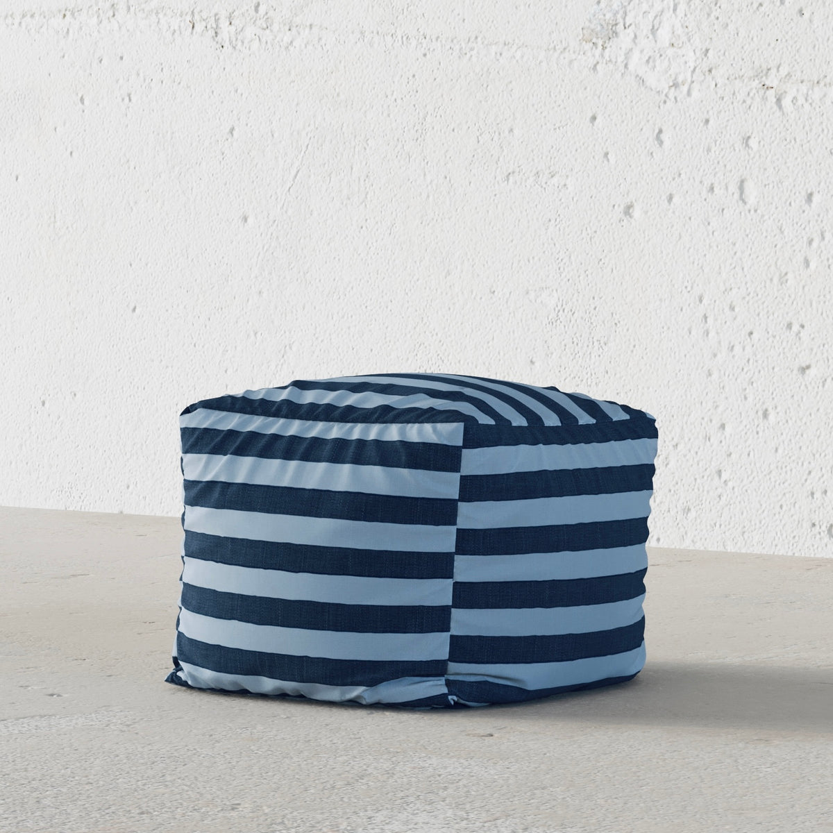 Zebra Pouf (Beach Blue)