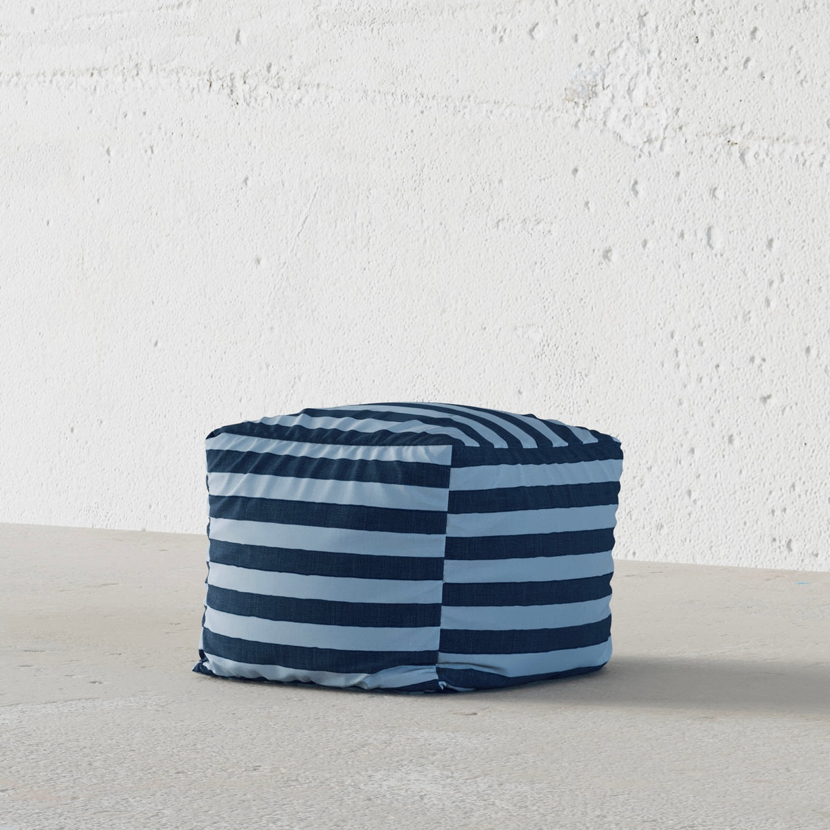 Zebra Pouf (Beach Blue)