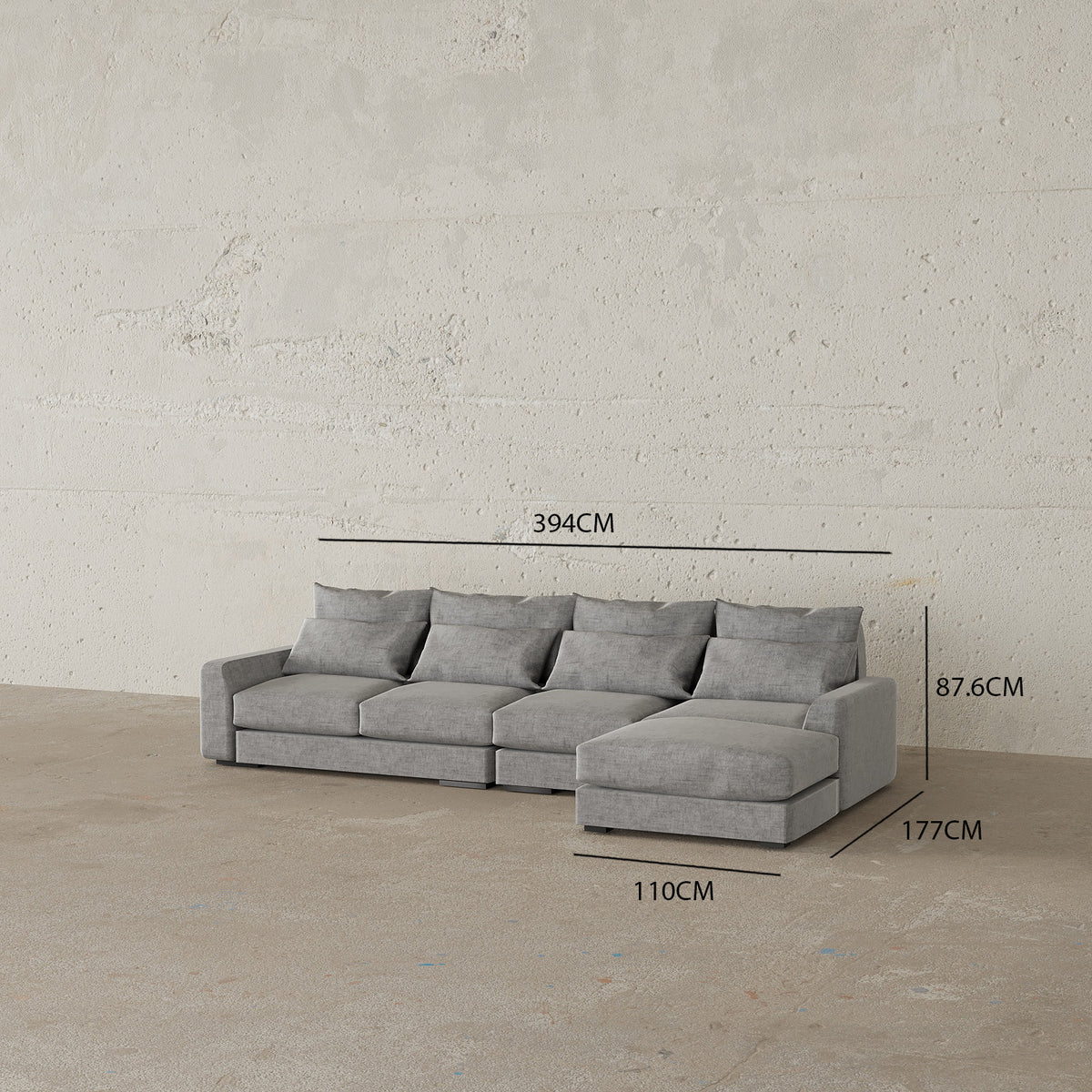 Abramo Italian Design Sofa / Jade Upholstery