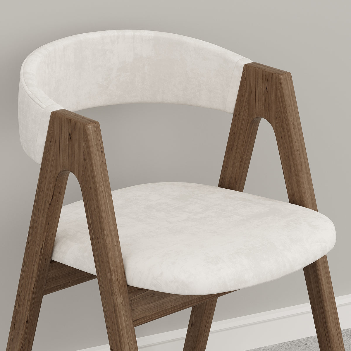 Gubi Dining Chair / White Suede