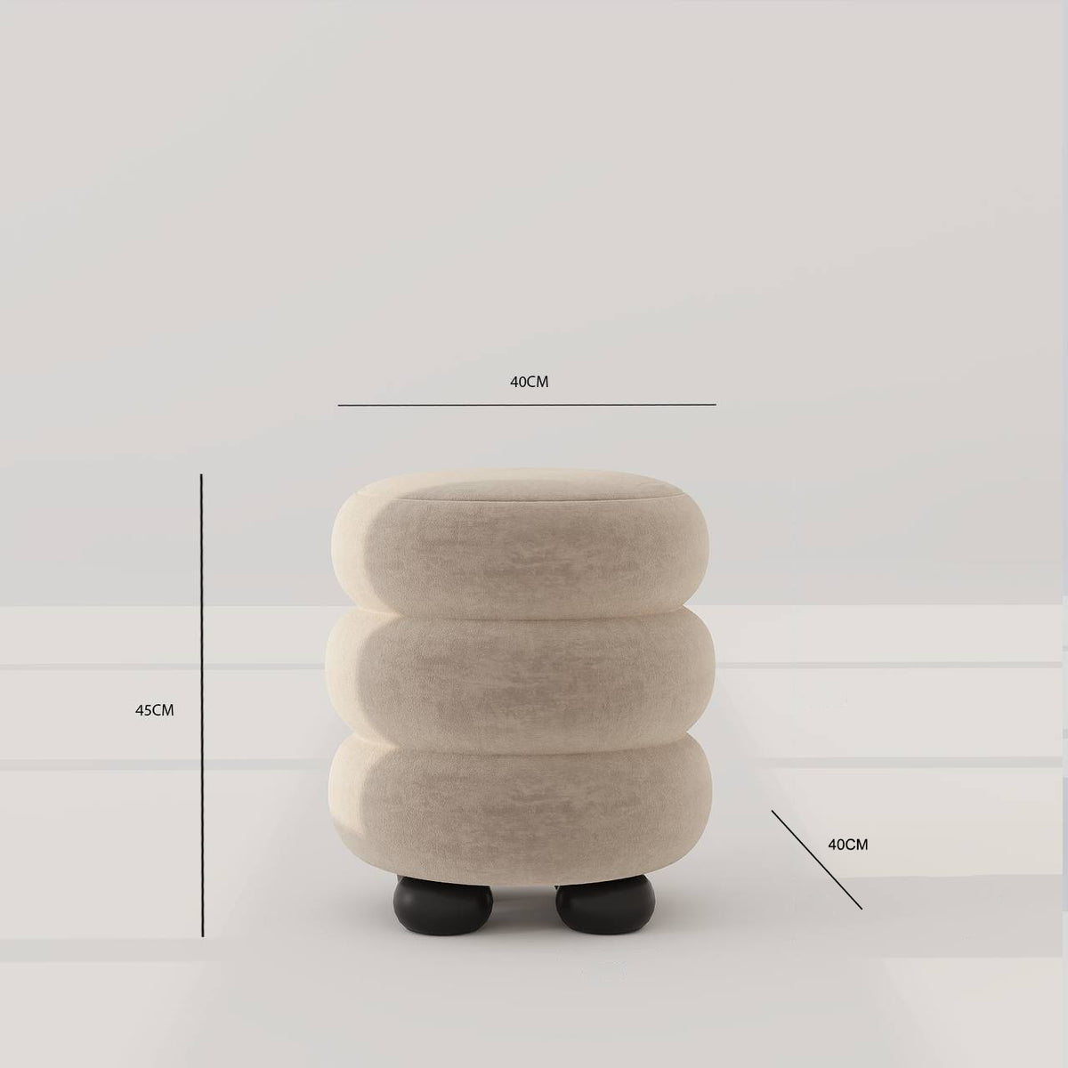 Tula Stool / Matt Beige Velvet