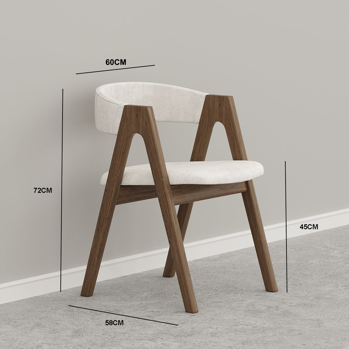 Gubi Dining Chair / White Suede