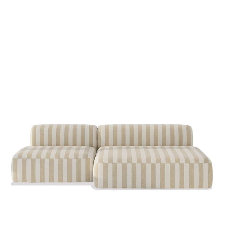 Aurelio Sofa 3S / White & Beige Satin