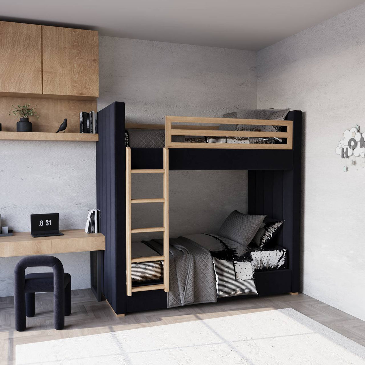 Hansel Bunk Bed / Black Velvet