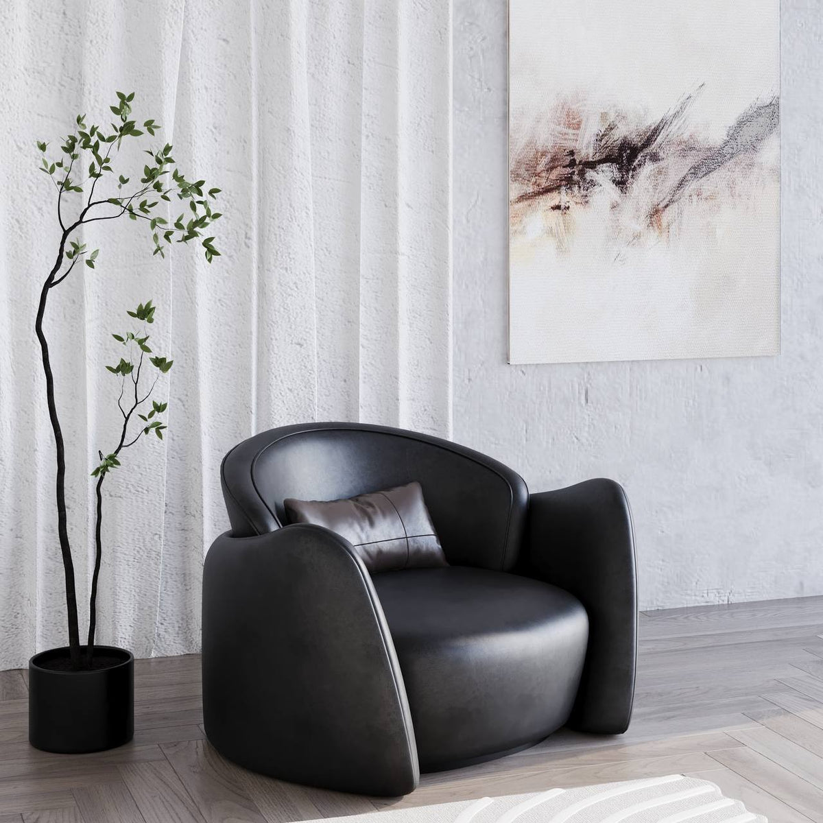 Santo Armchair / Black Faux Leather