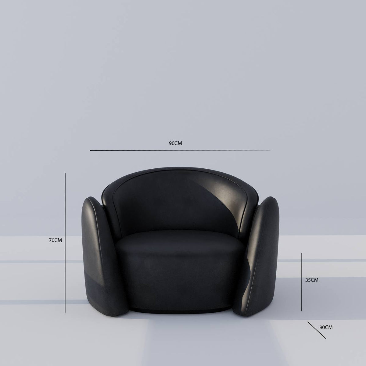 Santo Armchair / Black Faux Leather