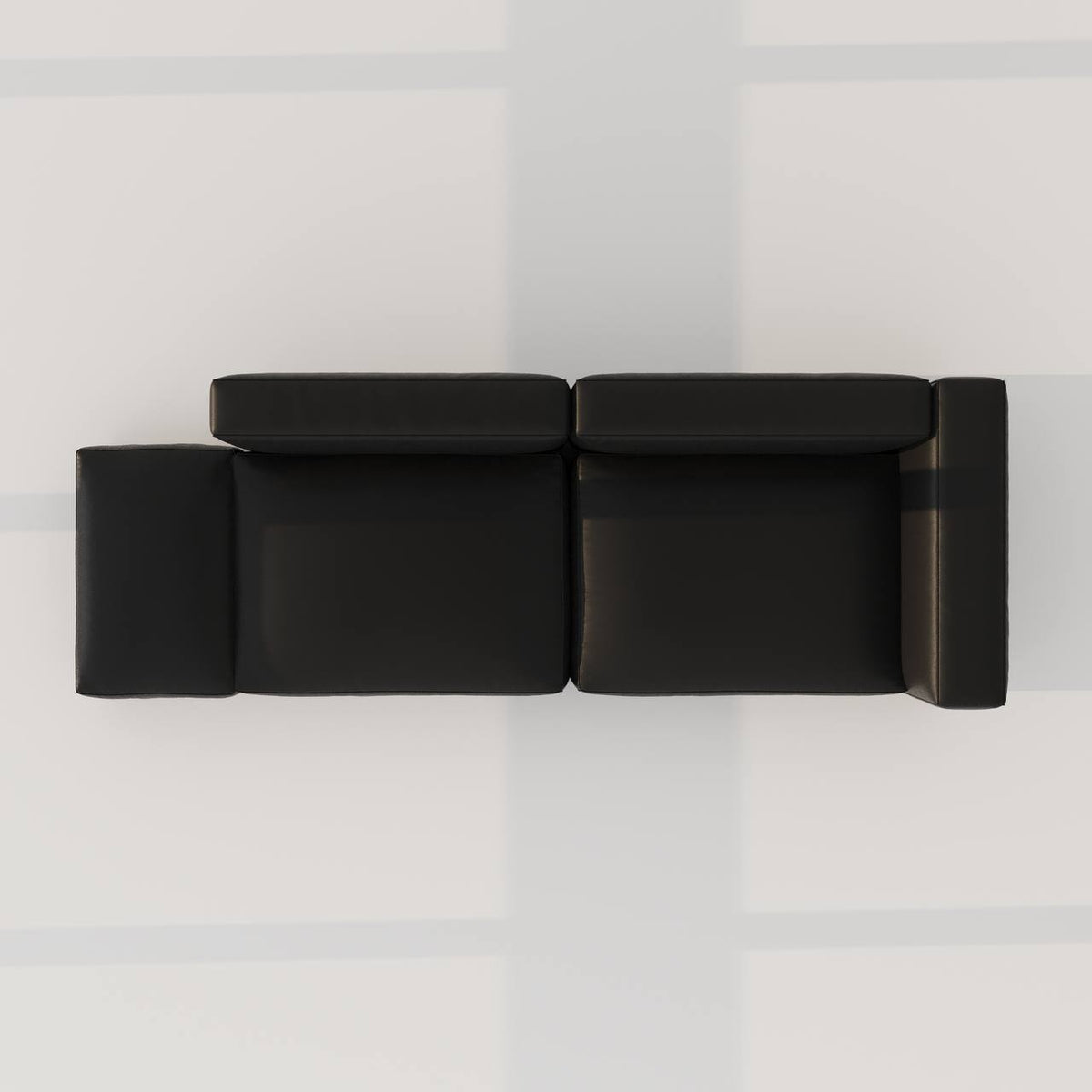 Santo Sofa 3S / Black Faux Leather