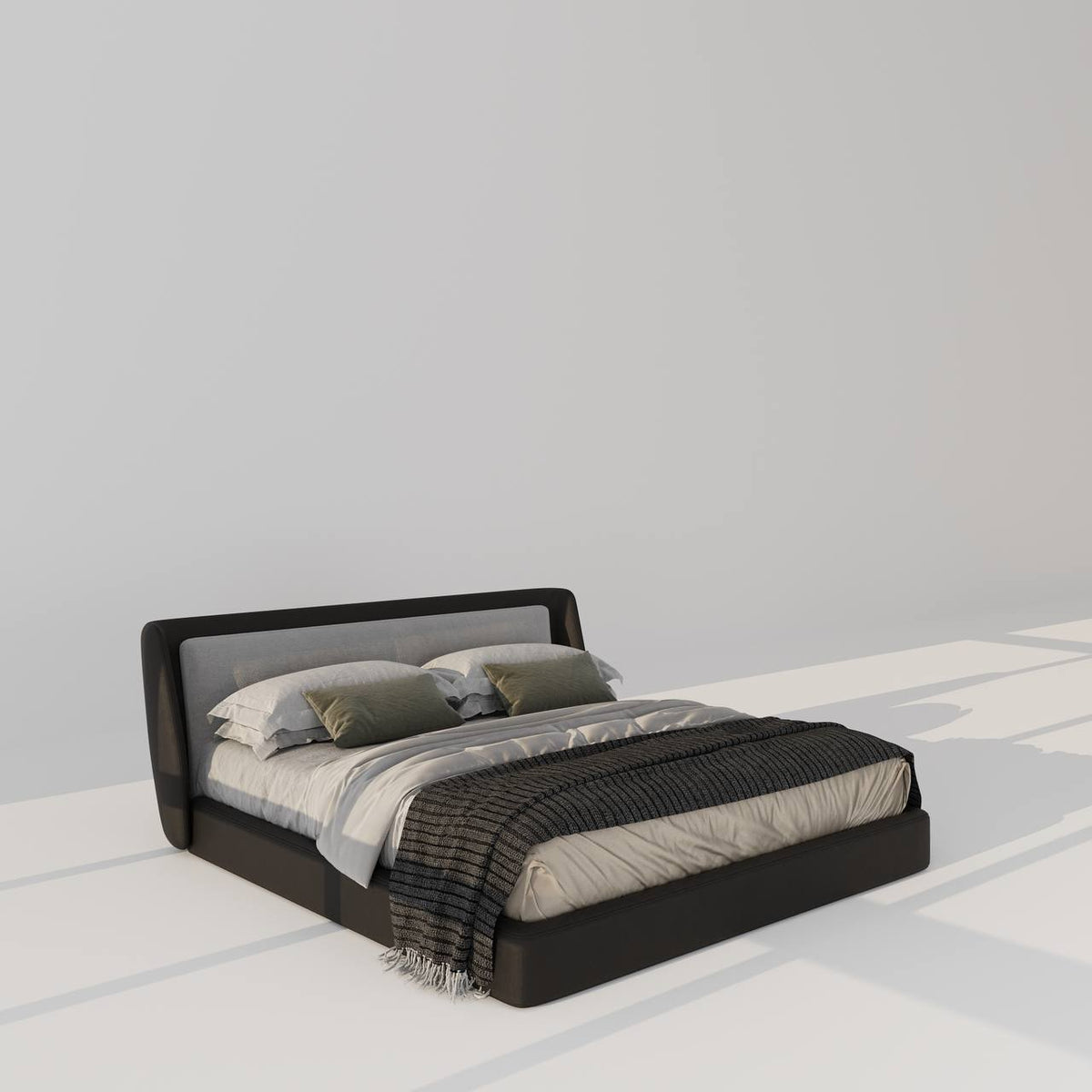 Garuda Bed / Black Faux Leather