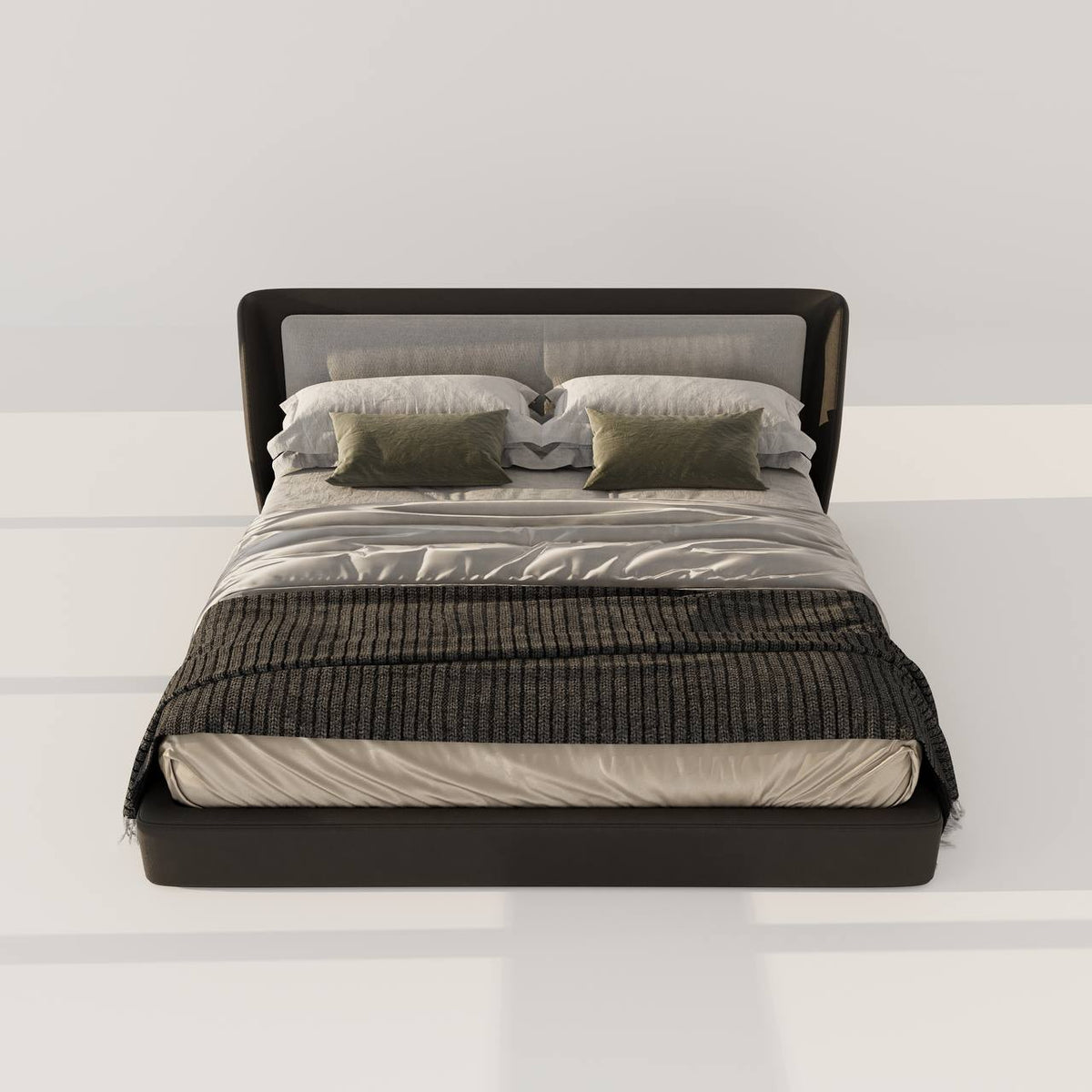 Garuda Bed / Black Faux Leather