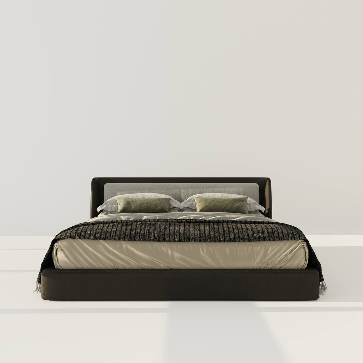 Garuda Bed / Black Faux Leather