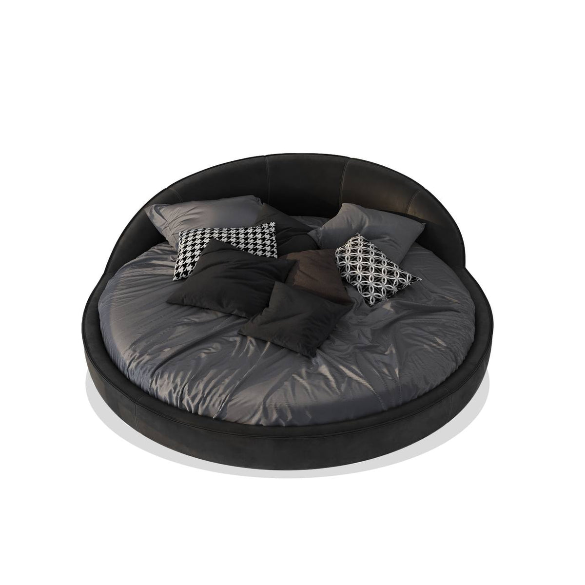 Vali Bed / Black Faux Leather