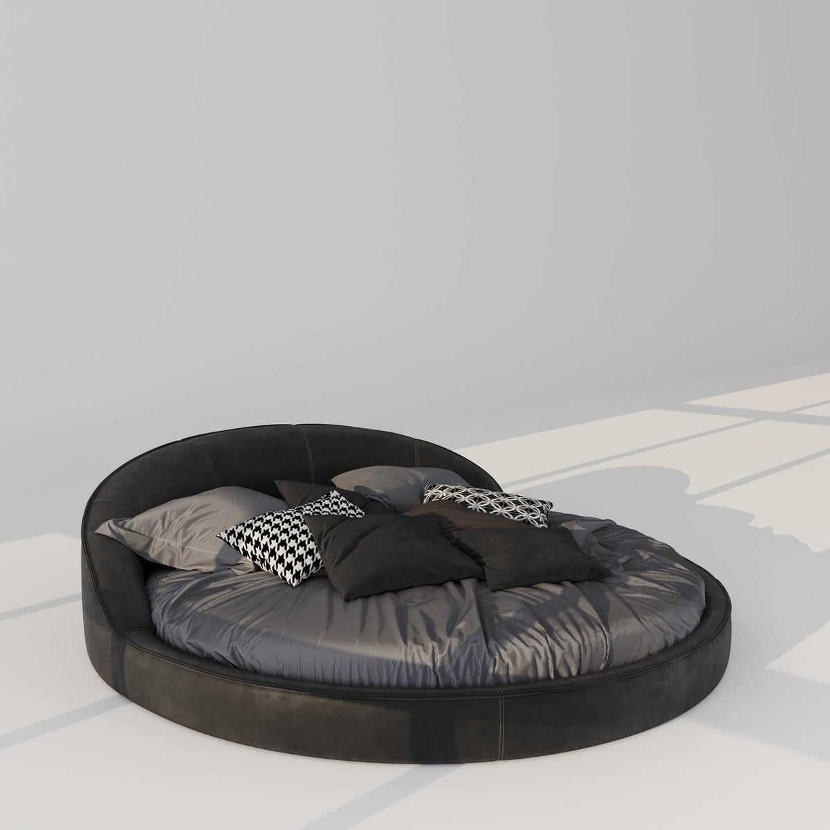 Vali Bed / Black Faux Leather