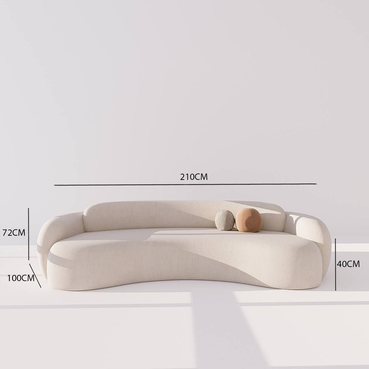 Carmel Sofa 2S / Off-White Cotton Blend