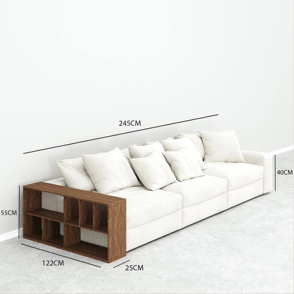 Nolla Sofa 3S / White Cotton Blend