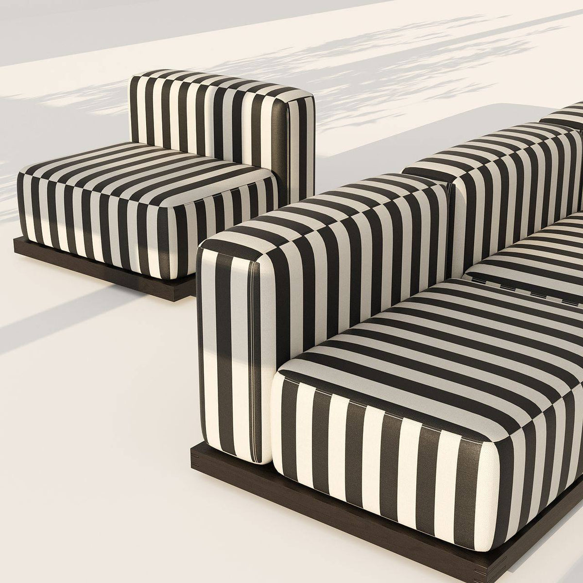 XO Chair Modular / White & Black Satin