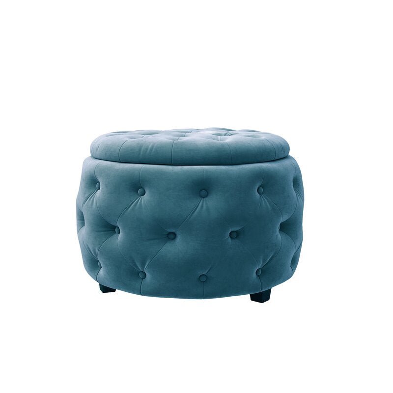 Round velvet storage deals ottoman