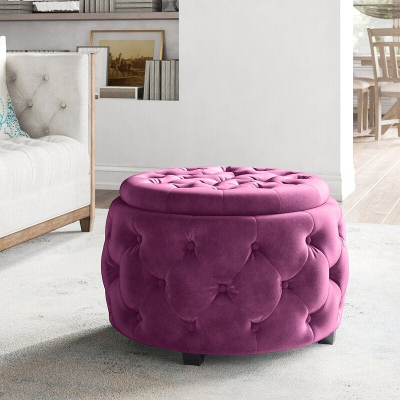 Ottoman shop pink velvet