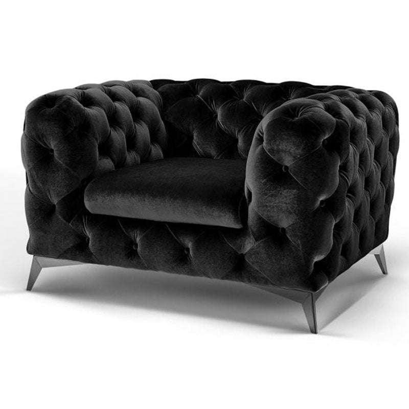 Black velvet chesterfield online chair