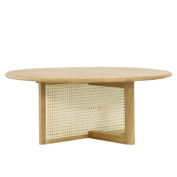 White rattan coffee deals table