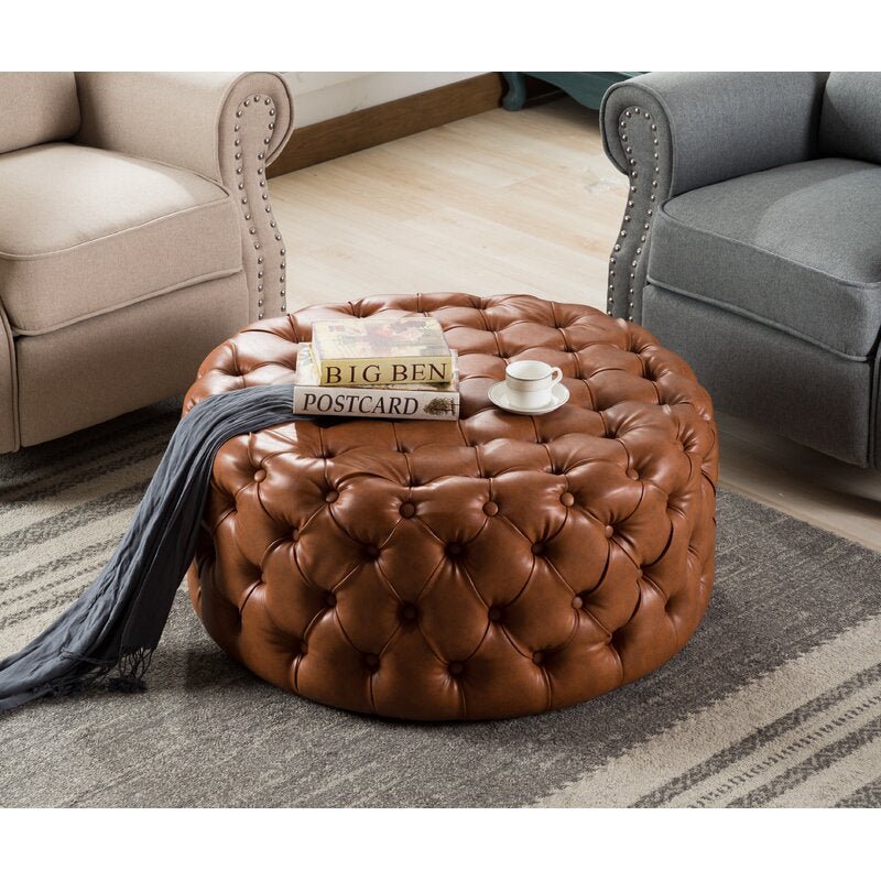 Large round tufted deals ottoman