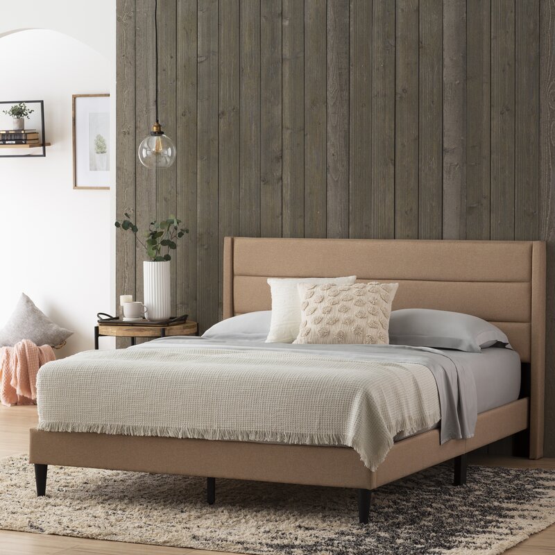 Scarlett upholstered low on sale profile platform bed