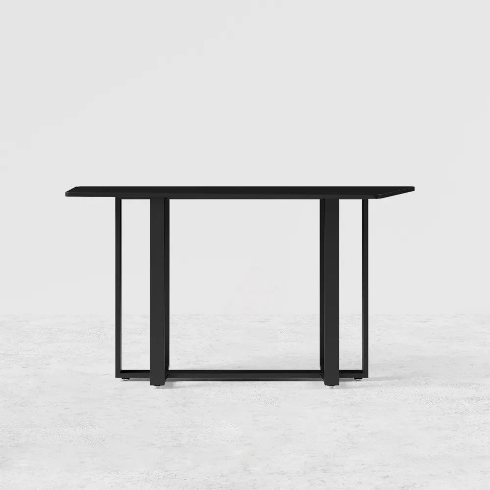 Table console pliable Valanty L75,5cm Bois clair et Métal Noir