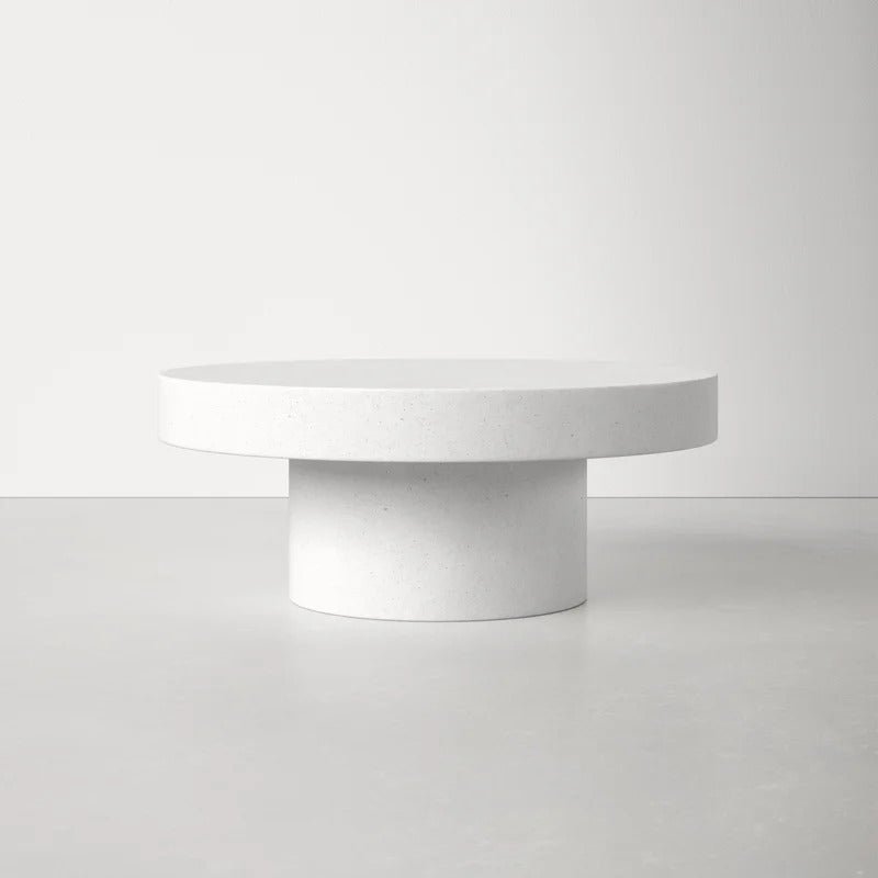 White cement side deals table