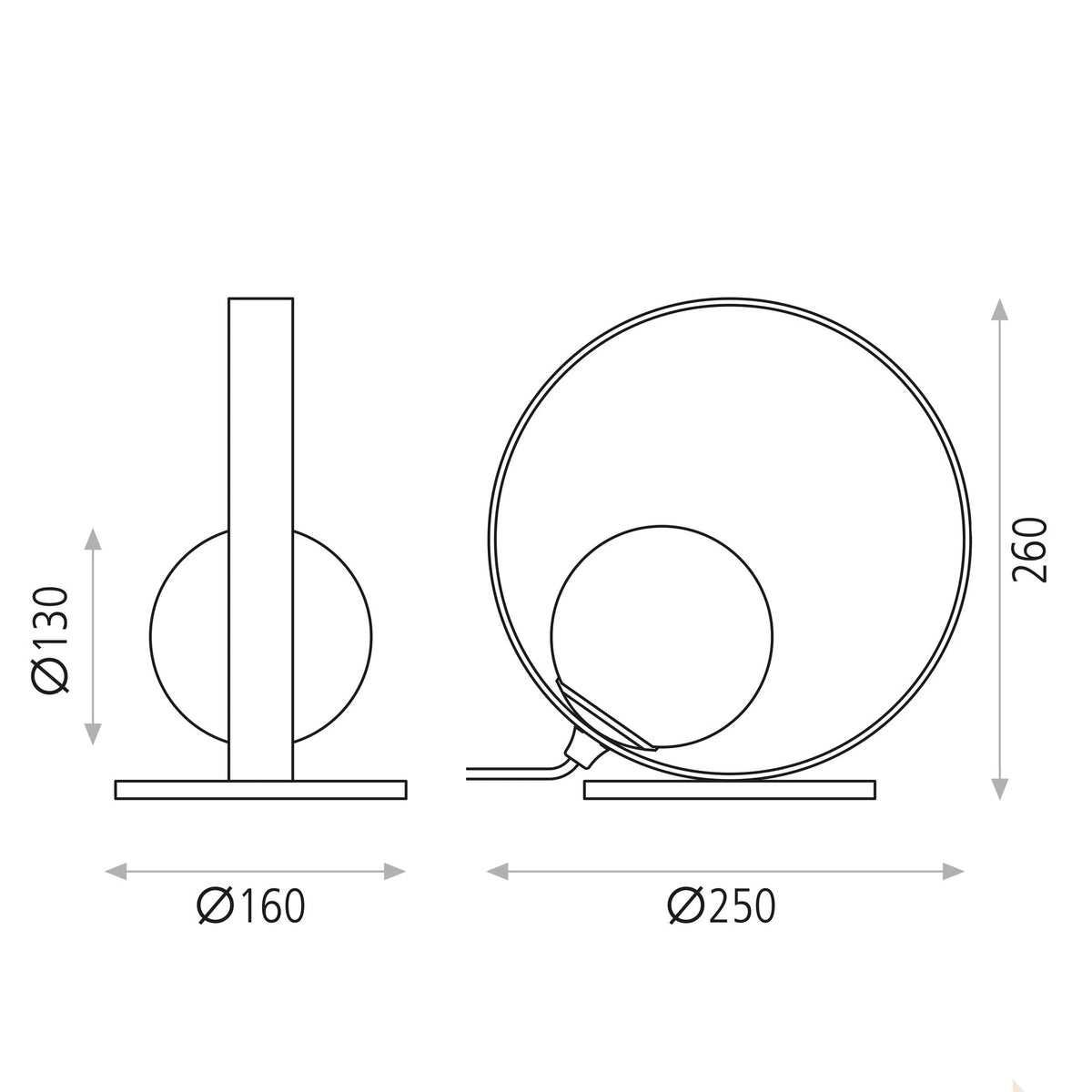 Table Lamp Halo / Metal & Glass - Walls Nation