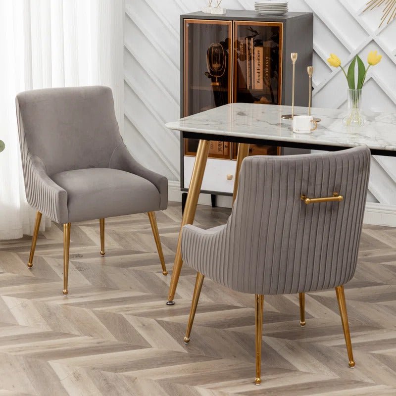 Grey gold shop dining chairs