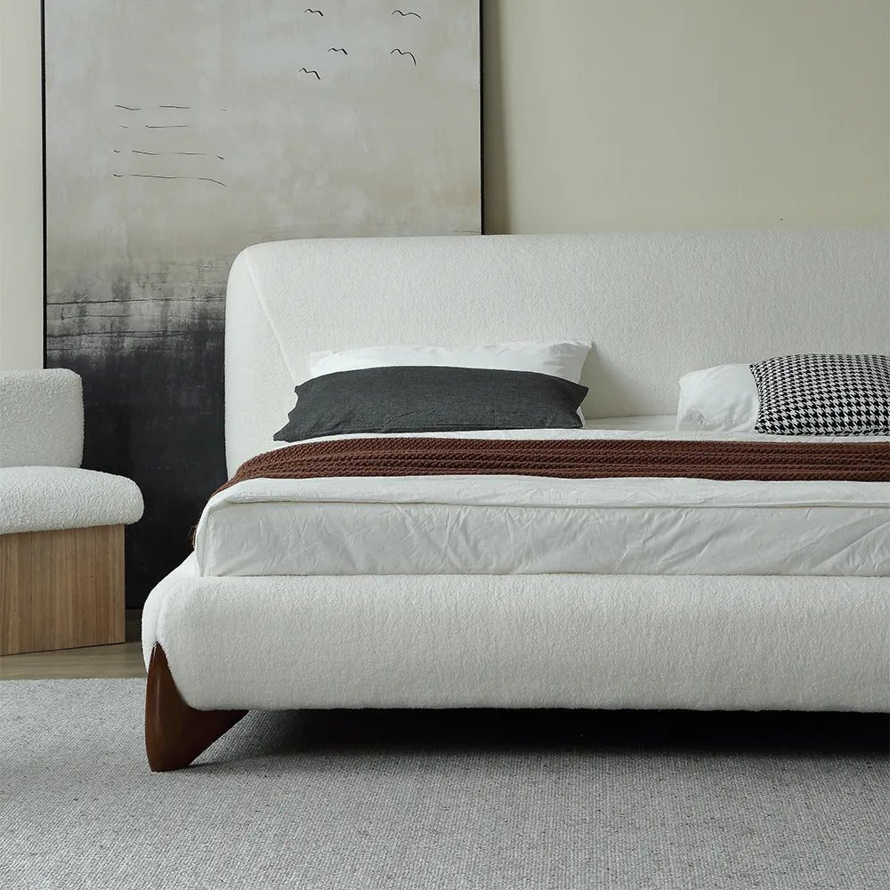 White full platform bed with deals storage